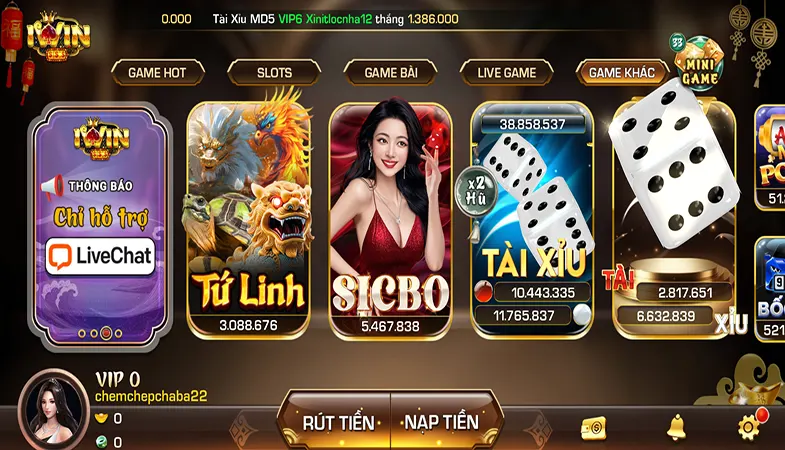 iWinClub: Hơn 500 game, nổ hũ jackpot khủng, Live Casino 4K hấp dẫn, hình ảnh sống động, công bằng, trải nghiệm cực đã.